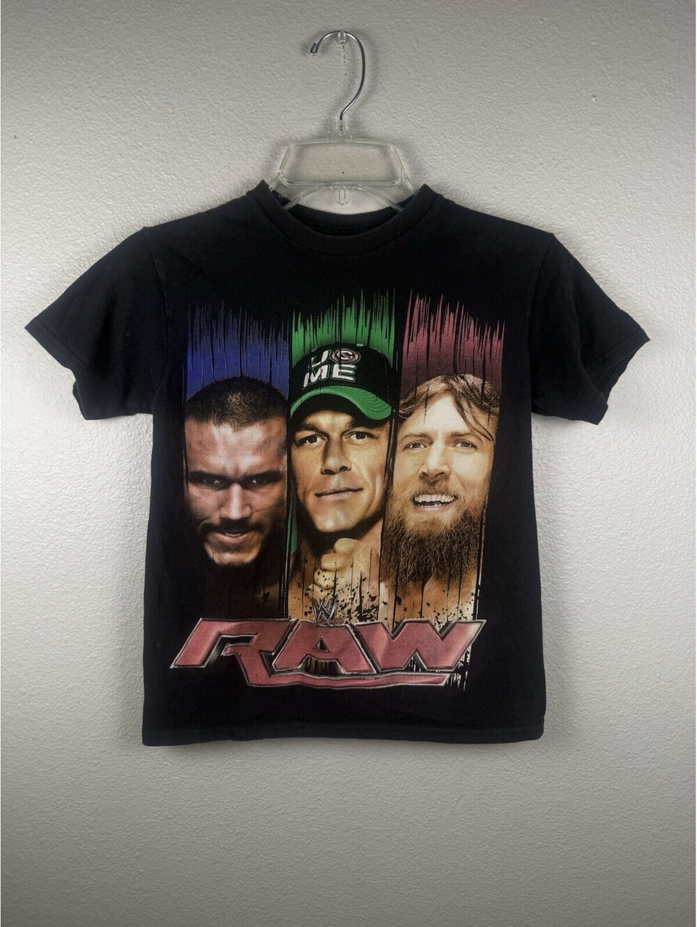 WWE Raw Shirt Youth 10-12 Black Randy Orton John Cena Daniel Bryan